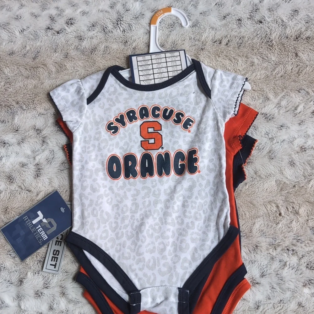 Syracuse Orange Girl's Officially Licensed Leopard Print 3 Piece Creeper…